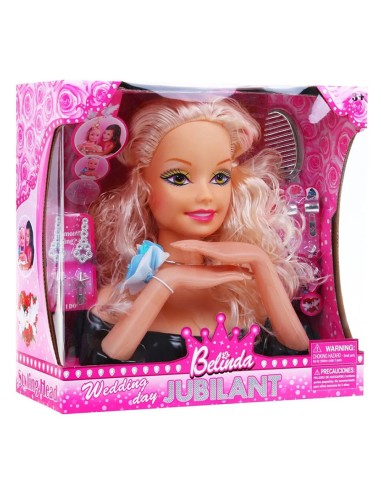 Šviesiaplaukė lėlės galva plaukų...