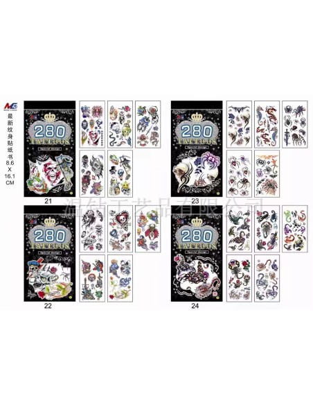 Vaikiškos lipdomos tatuiruotės su piratais ir gyvūnais