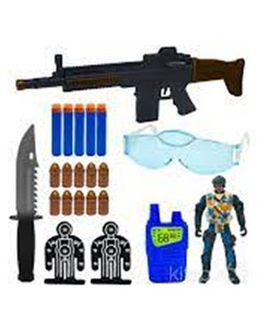 Karinis žaidimų rinkinys ir žaislinis šautuvas, šaudantis minkštosiomis kulkomis 2