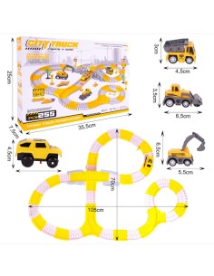 Statybos aikštelė su lankstoma trasa 255 dalių + 4 automobiliai 2