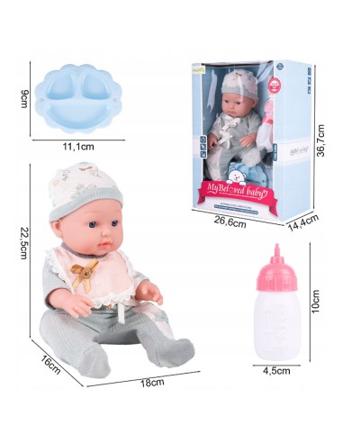 Lėlė rūpestingai auklei su priedais...