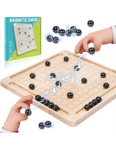 Linksmas Magnetinių šachmatų žaidimas su medinė lenta