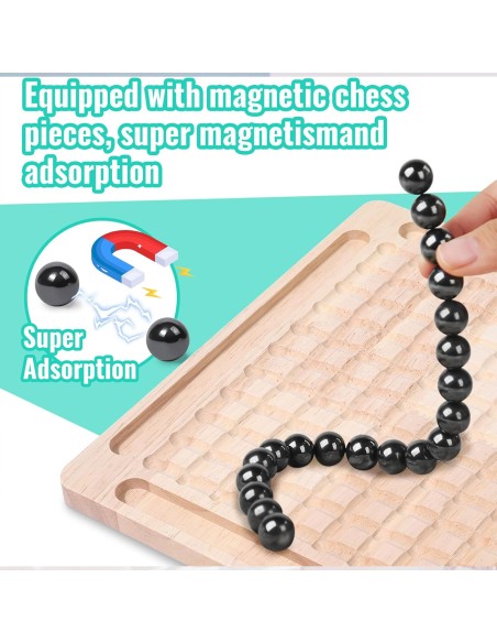 Linksmas Magnetinių šachmatų žaidimas su medinė lenta