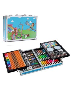 Piešimo, tapybos, lipdymo rinkinys 145 dalių - Mėlynas