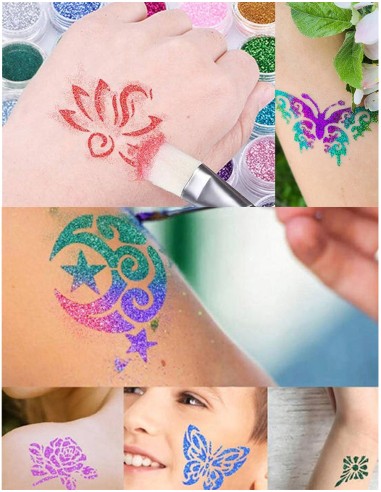 Didelis rinkinys tatuiruotėms Glitter...
