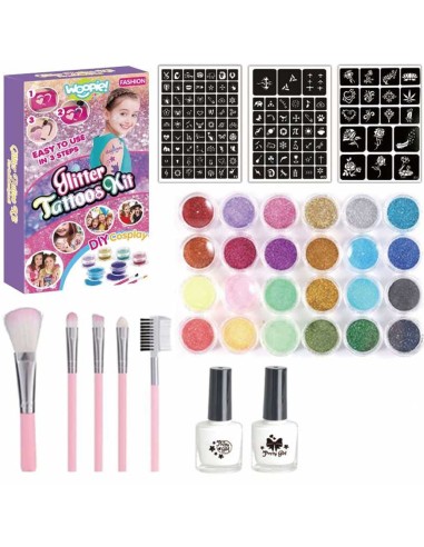 Rinkinys tatuiruotėms Glitter Tattoos Kit