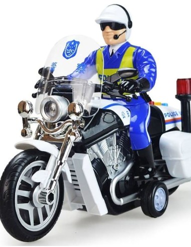 Policijos motociklas su policininku