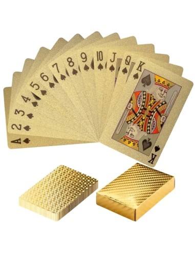 Auksinės, plastikinės žaidimo kortos PLASTIC POKER DECK