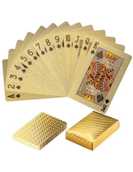 Auksinės, plastikinės žaidimo kortos PLASTIC POKER DECK