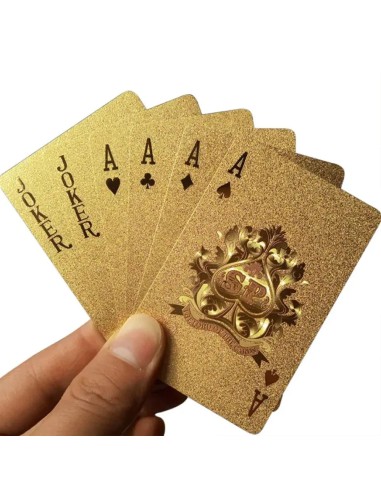 Auksinės, plastikinės žaidimo kortos...