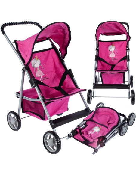 Princesės Svajonė: Elegantiškas Lėlių Vežimėlis Su Stogeliu!
