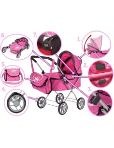 Sulankstomas Lėlių Vežimėlis Su Krepšiu! 2