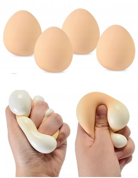 Kiaušinio formos antistresinis žaislas - Guminis kiaušinis Squishy Eggs