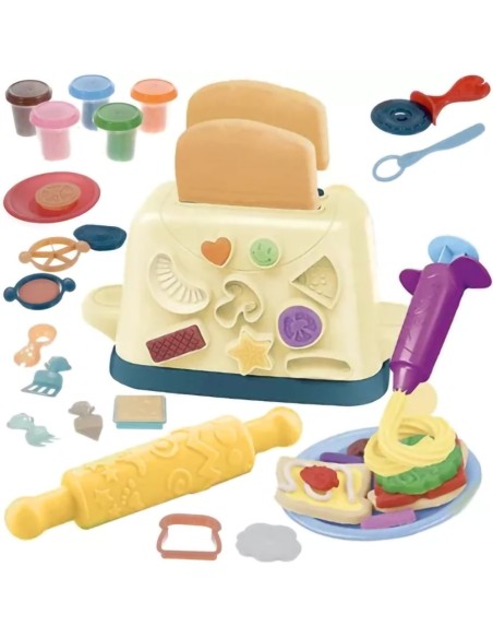 Spalvotas kūrybos pasaulis: didelis modelino rinkinys su skrudintuvu!