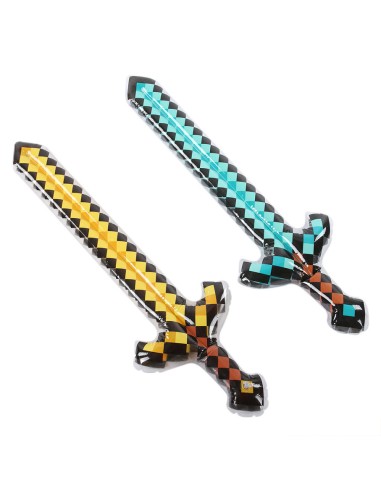 Pripučiamas „Minecraft“ kardas – detalus dizainas.