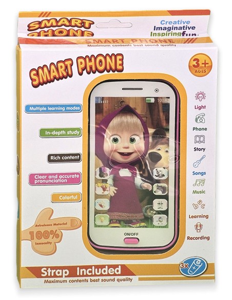 3D išmanusis telefonas „Maša ir Lokys“ su funkcijų aprašymu