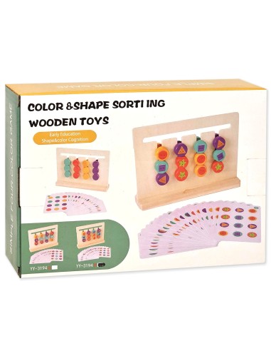 Color & Shape Sorting Wooden Toy: Medinis Žaislas Spalvoms ir Formoms Rūšiuoti