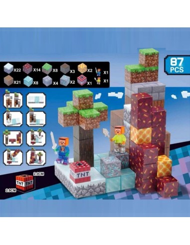 87 vnt Minecraft magnetiniai blokai...