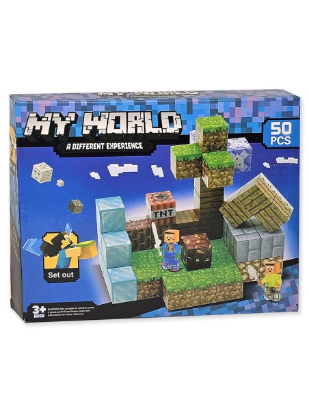 50 vnt Minecraft magnetiniai blokai kubeliai