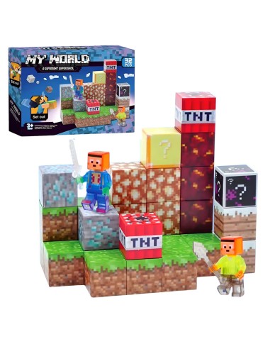 32 vnt Minecraft magnetiniai blokai...