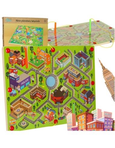 Magnetinis Montessori Kelioninis Labirintas Didmiestis - Išmanus Žaidimas Be Ekrano!