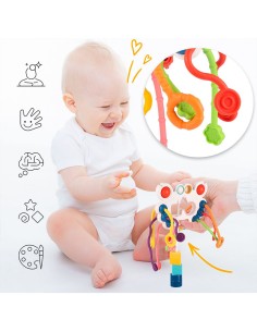 Montessori Sensorinis Barškutis-Kramtukas Krabas 6-in-1 2