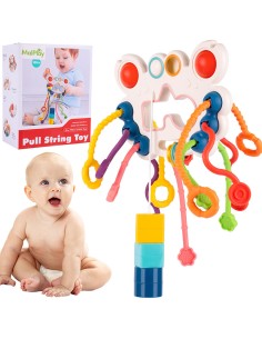 Montessori Sensorinis Barškutis-Kramtukas Krabas 6-in-1