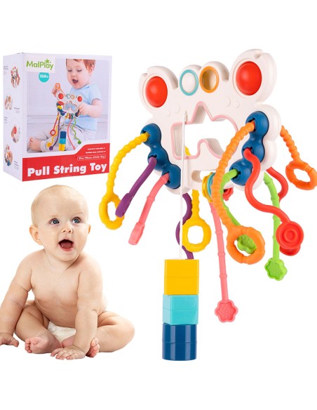 Montessori Sensorinis Barškutis-Kramtukas Krabas 6-in-1