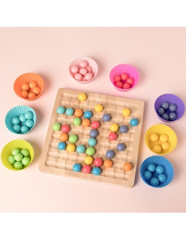 Montessori mokymo priemonės, Spalvinga Medinė Mozaika 4 in 1