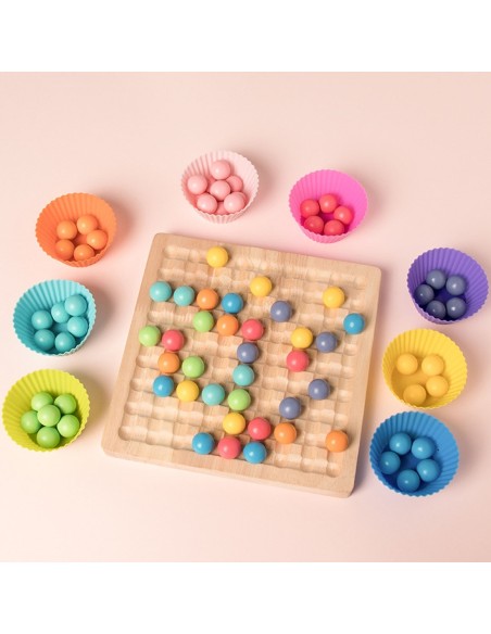 Montessori mokymo priemonės, Spalvinga Medinė Mozaika 4 in 1