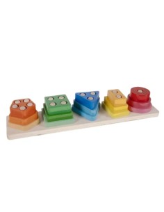 Montessori Lavinamoji Piramidė - Medinė Geometrinių Formų Rūšiuoklė 2