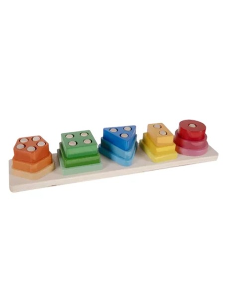 Montessori Lavinamoji Piramidė - Medinė Geometrinių Formų Rūšiuoklė