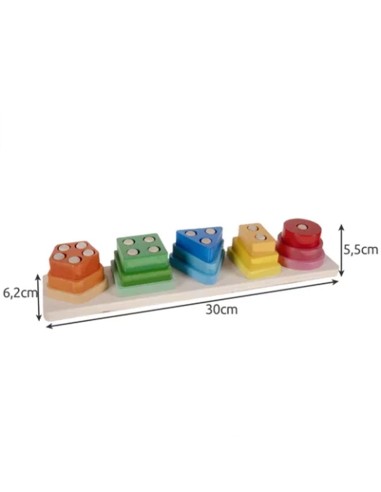 Montessori Lavinamoji Piramidė - Medinė Geometrinių Formų Rūšiuoklė