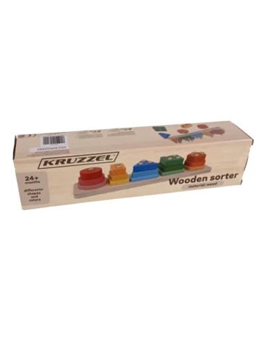 Montessori Lavinamoji Piramidė - Medinė Geometrinių Formų Rūšiuoklė
