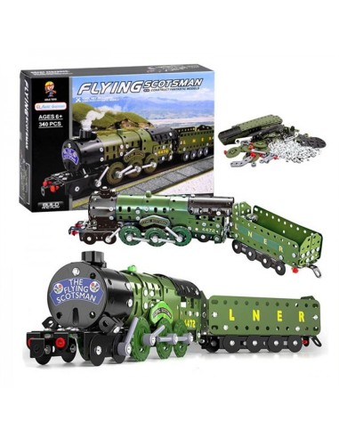 Metalinis Konstruktorius – 40 cm Istorinis „Flying Scotsman“ Garvežys (340 Detalių).