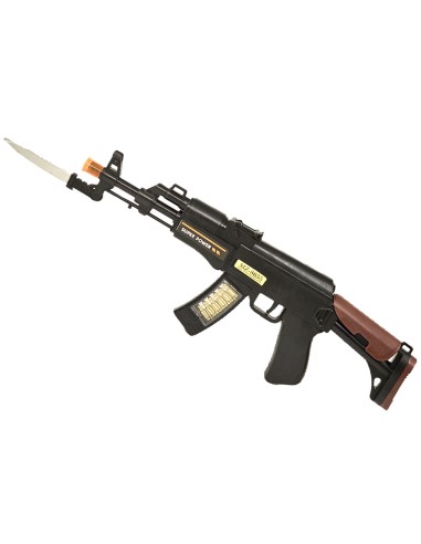 50 cm Vaikiškas Šautuvas – Išskleidžiamas Dydis ir Ištraukiamas Peilis 5+ M. Agentams.