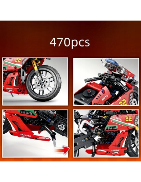 Visiškai Suderinamas 32 cm Motociklas – Puikus Rinkinys Automobilių Entuziastams (Nuo 6 Metų).