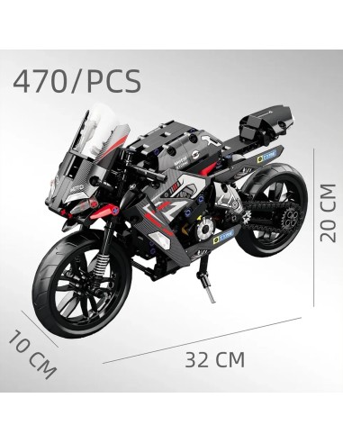 Surenkamas 32 cm Motociklas – Aukštos Kokybės ABS Plastiko Inžinerinis Žaislas.