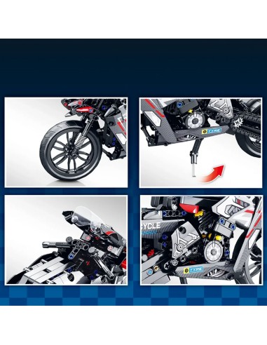 486 Detalių Technic Motociklo...