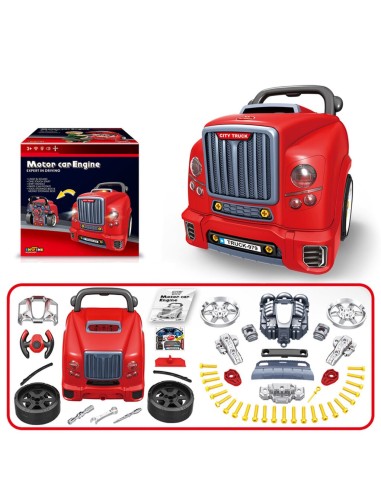 Sunkvežimio Variklio Išardymo Komplektas (Mechanikas 2in1) – Su Vairavimo Simuliatoriumi, Garsais ir Šviesomis