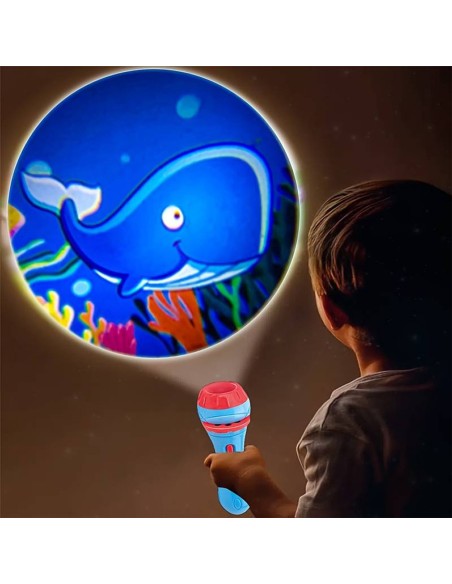 Projektorius-žibintuvėlis su skaidrėmis - 24 piešiniai