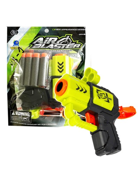 „Air Blaster“ Tikslumo Pistoletas: Kompaktiškas Putplasčio Šovinių Žaislas Rankų ir Akių Koordinacijai.