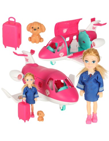 32 cm Rožinis Kelioninis Lėktuvas su...