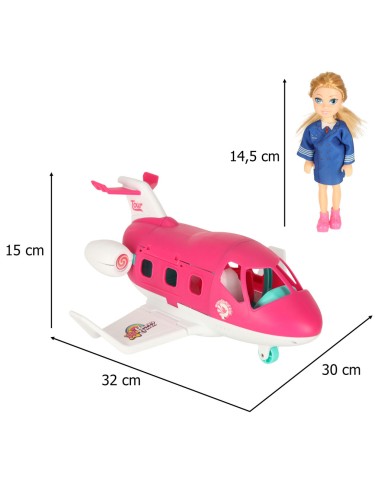 32 cm Rožinis Kelioninis Lėktuvas su...