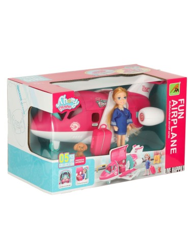 32 cm Rožinis Kelioninis Lėktuvas su...