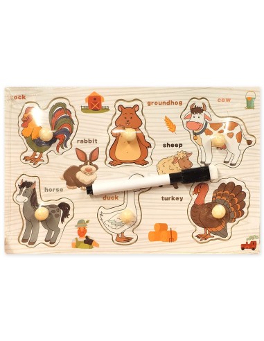 2 in 1 Nesudėtingos medinės dėlionės...