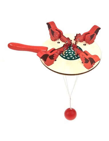 Medinis žaislas - vištos ir grūdai