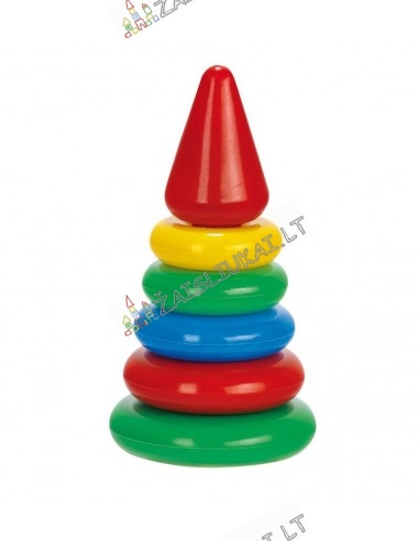 Kūdikių žaislas piramidė su 5 žiedais