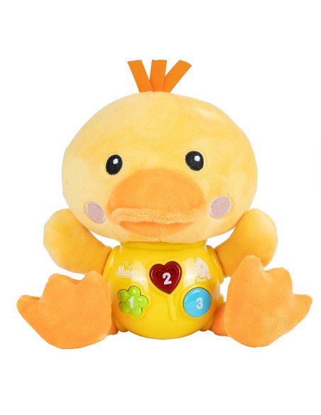 Šviečiantis Pliušinis Ančiukas Su Gamtos Garsais: Raminantis ir Motoriką Lavinantis Kūdikio Draugas.