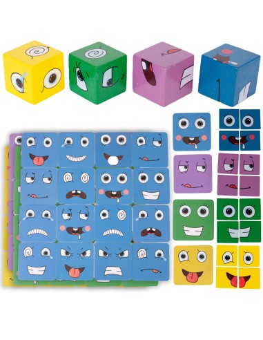 Medinių Veidukų Kubelių Dėlionė –...